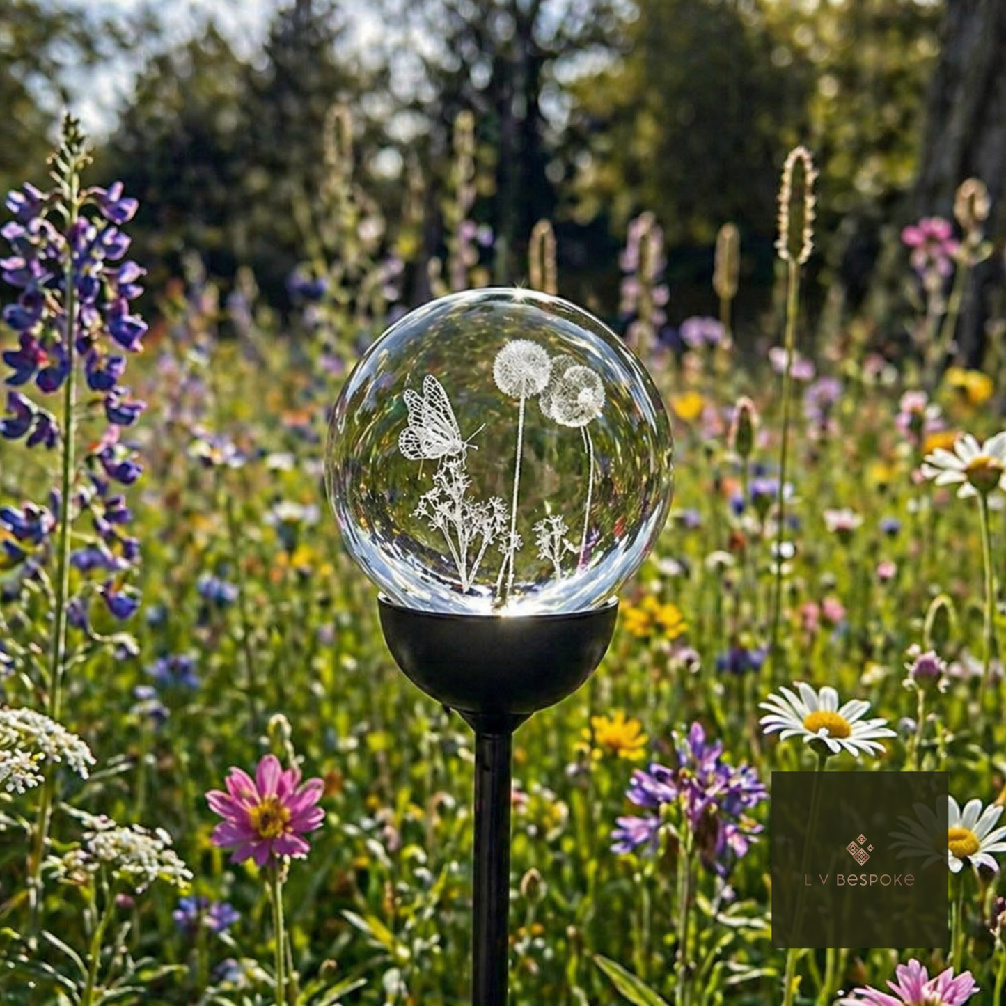 Butterfly & Flowers Crystal Orb | NGS Collection