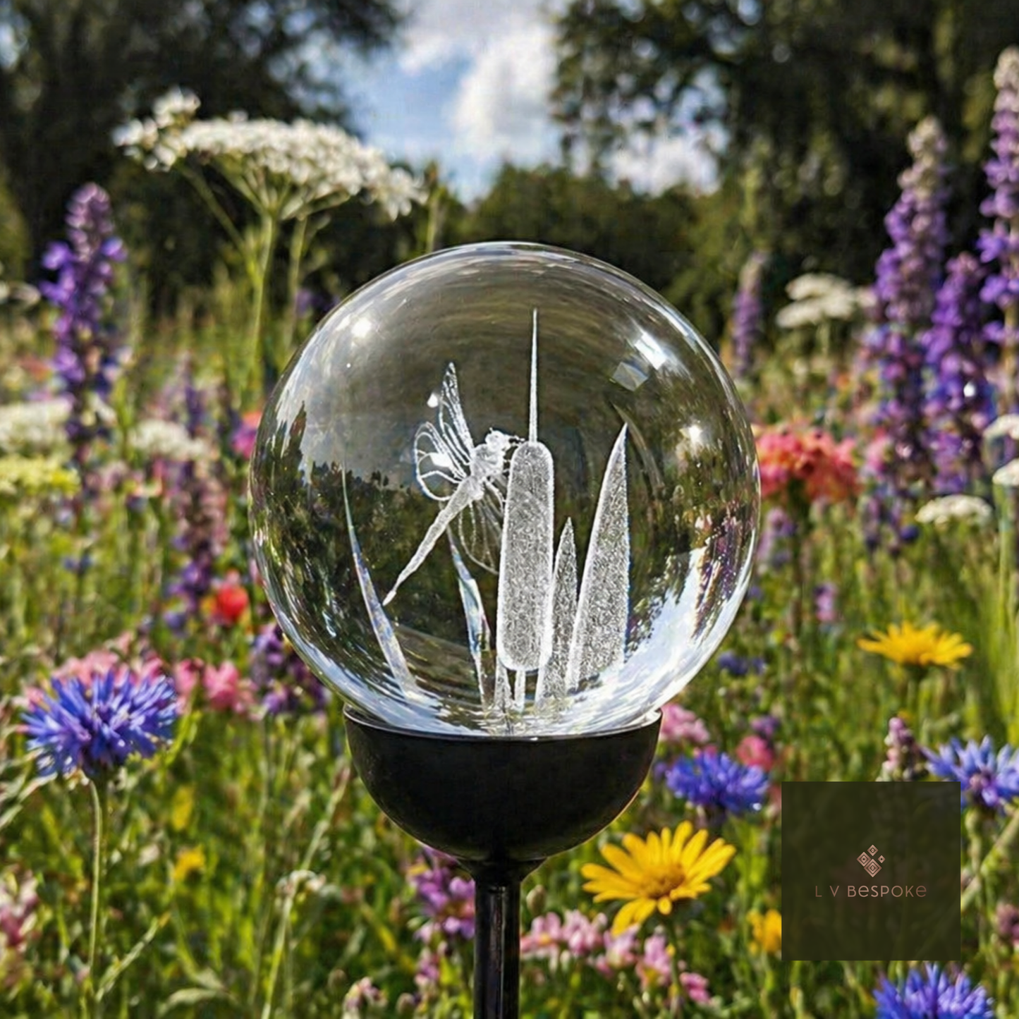 Dragonfly & Bullrush Crystal Orb | NGS Collection