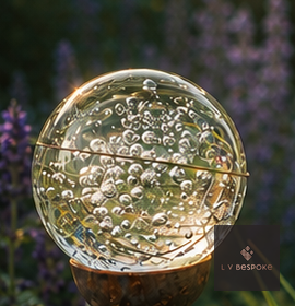 Mixed Finish Glass Orb Garden Stake, Bubble design