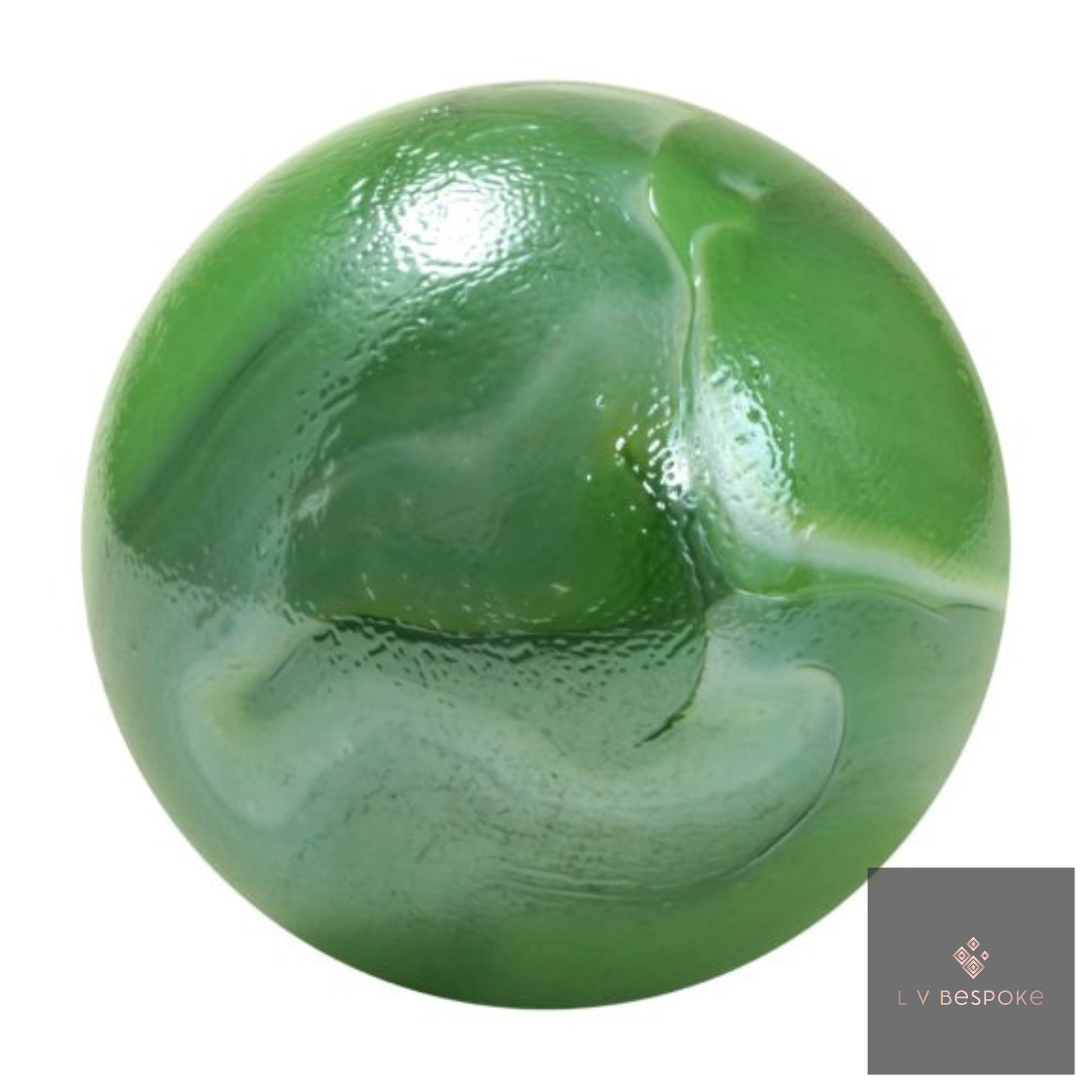 Green marble with a glossy finish on a white background