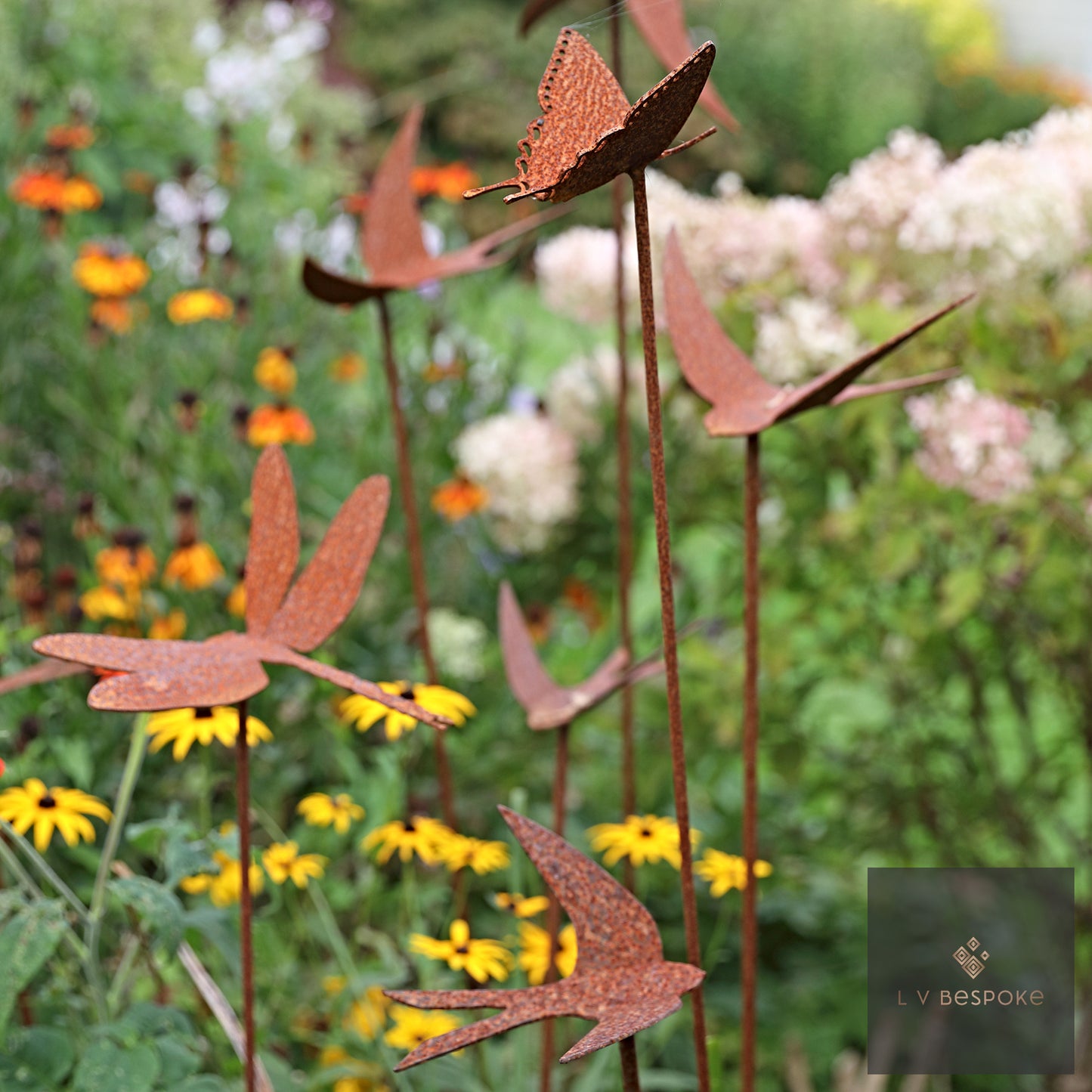Bird / Insect Metal Garden Stakes, various designs, 2 heights.