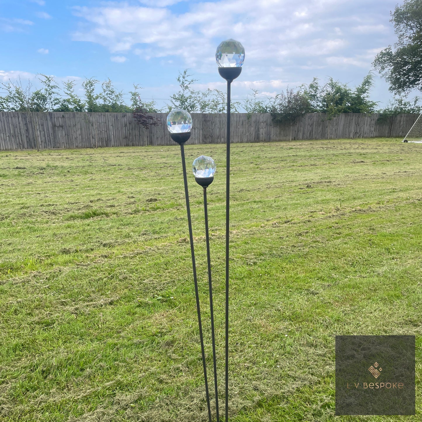 Cluster of 3 Glass/Marble Garden Feature available in a number of finishes and 2 heights