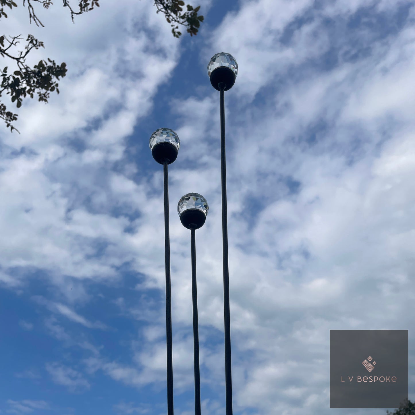 Cluster of 3 Glass/Marble Garden Feature available in a number of finishes and 2 heights