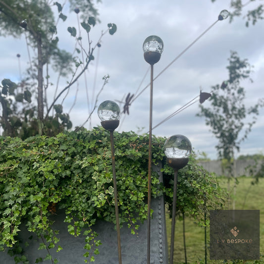 Cluster of 3 Glass/Marble Garden Feature available in a number of finishes and 2 heights