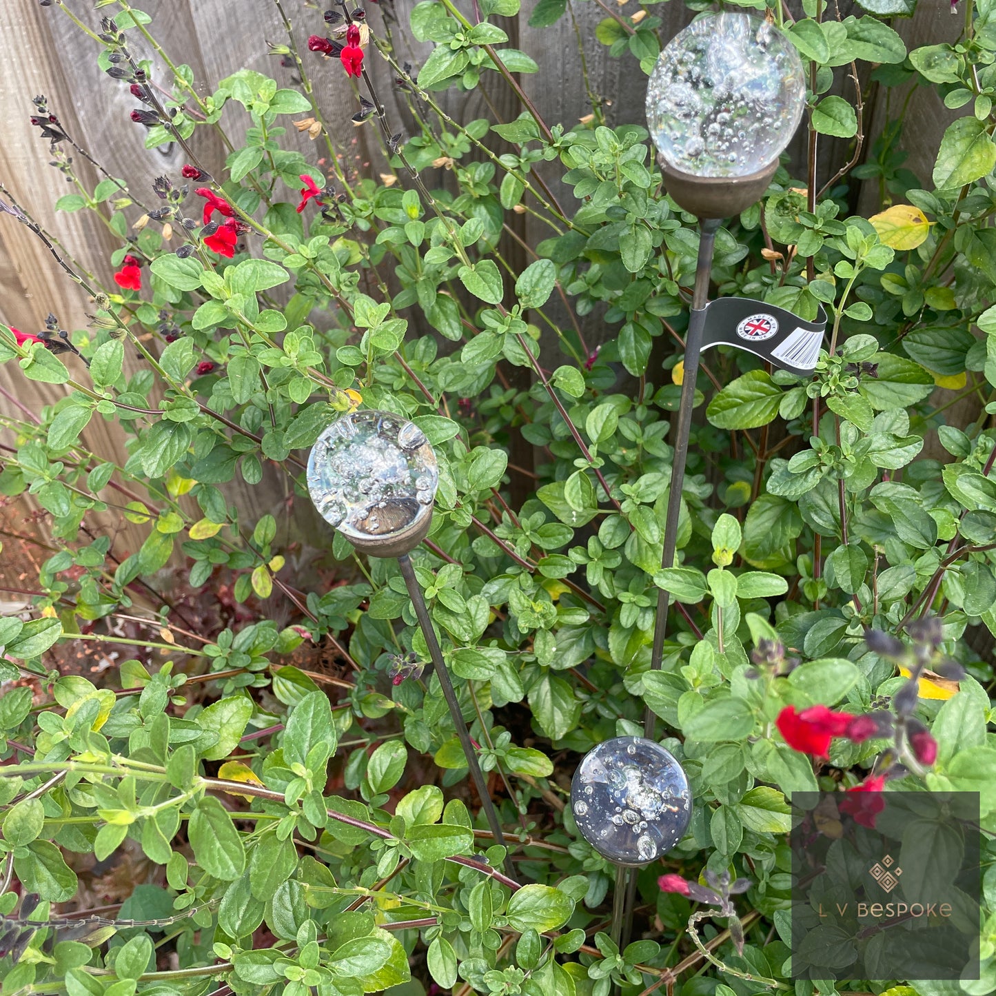 Cluster of 3 Glass/Marble Garden Feature available in a number of finishes and 2 heights