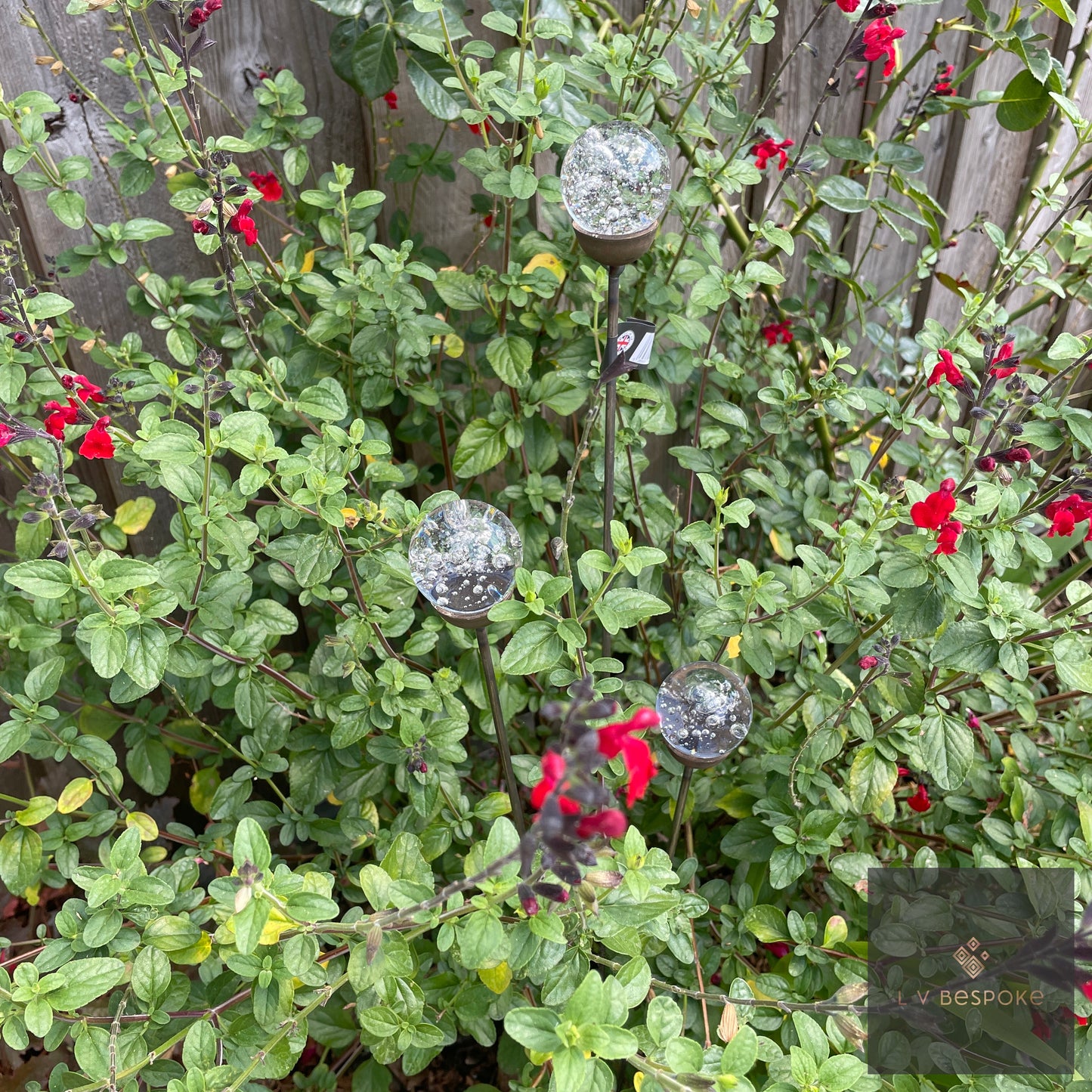 Cluster of 3 Glass/Marble Garden Feature available in a number of finishes and 2 heights