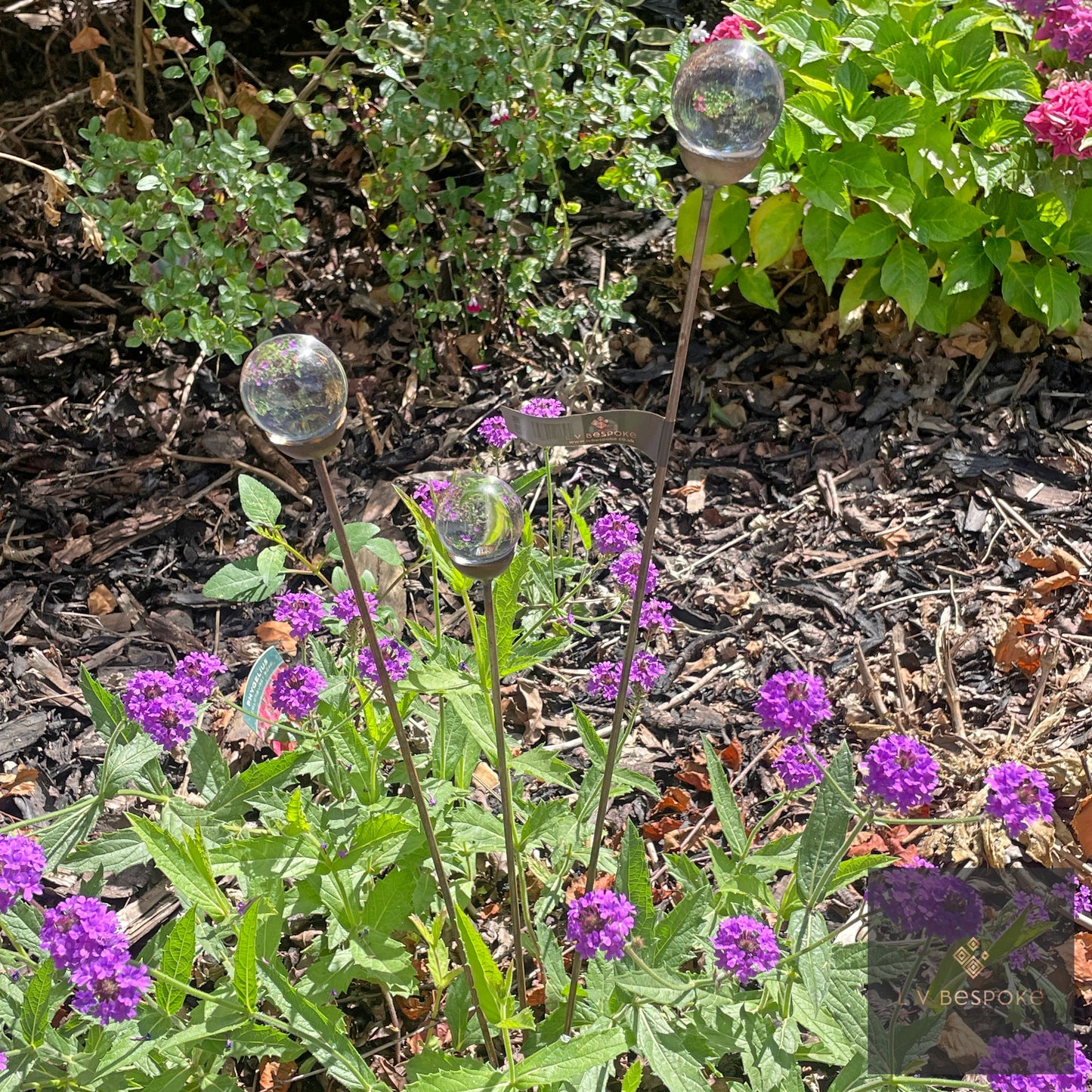 Cluster of 3 Glass/Marble Garden Feature available in a number of finishes and 2 heights