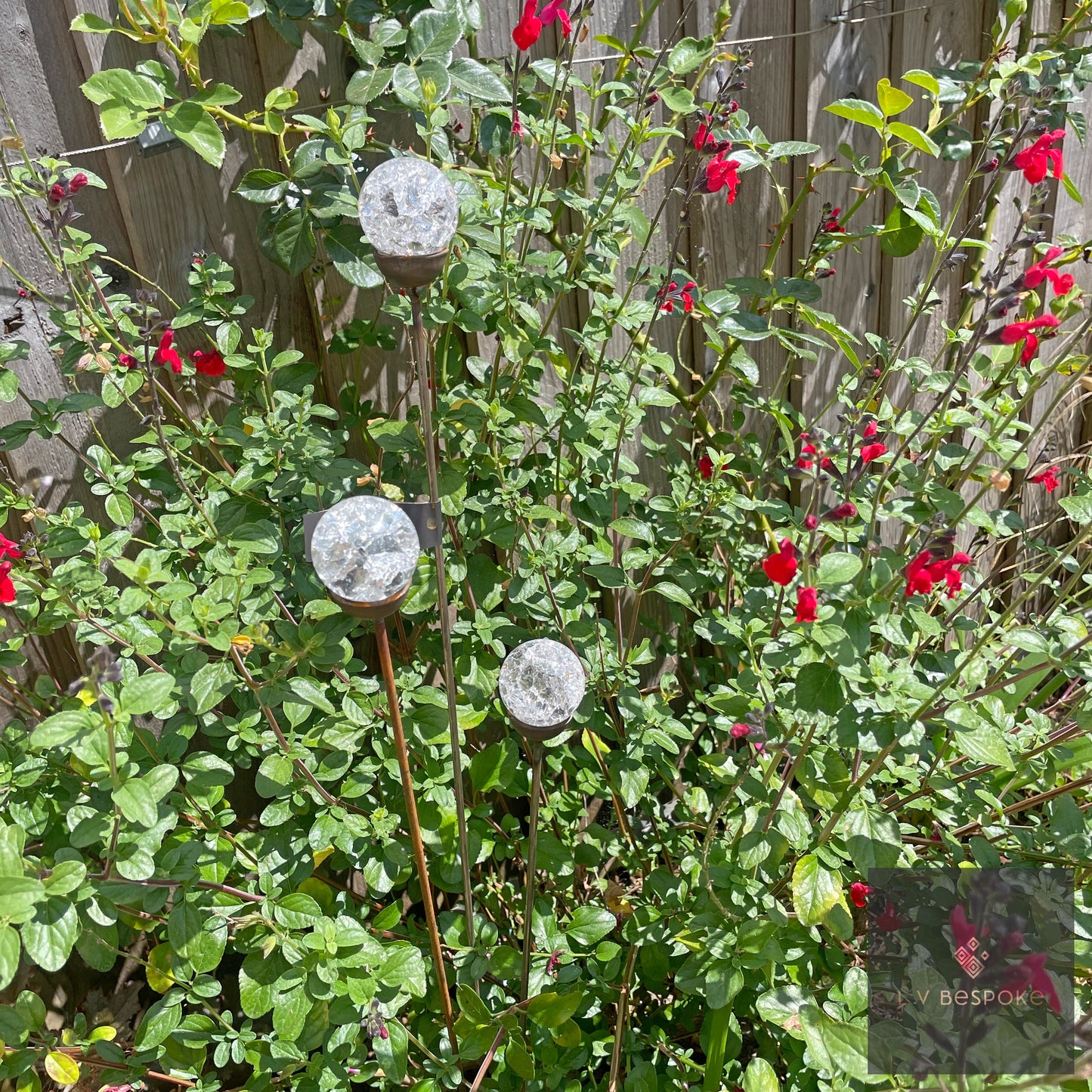 Cluster of 3 Glass/Marble Garden Feature available in a number of finishes and 2 heights