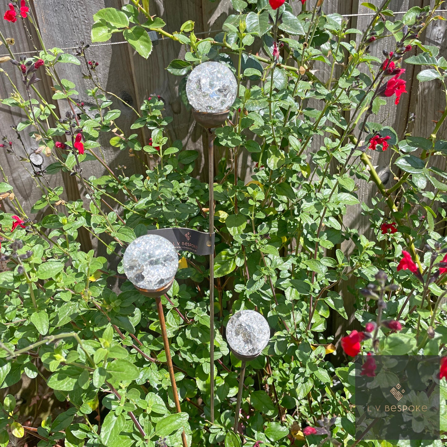 Cluster of 3 Glass/Marble Garden Feature available in a number of finishes and 2 heights