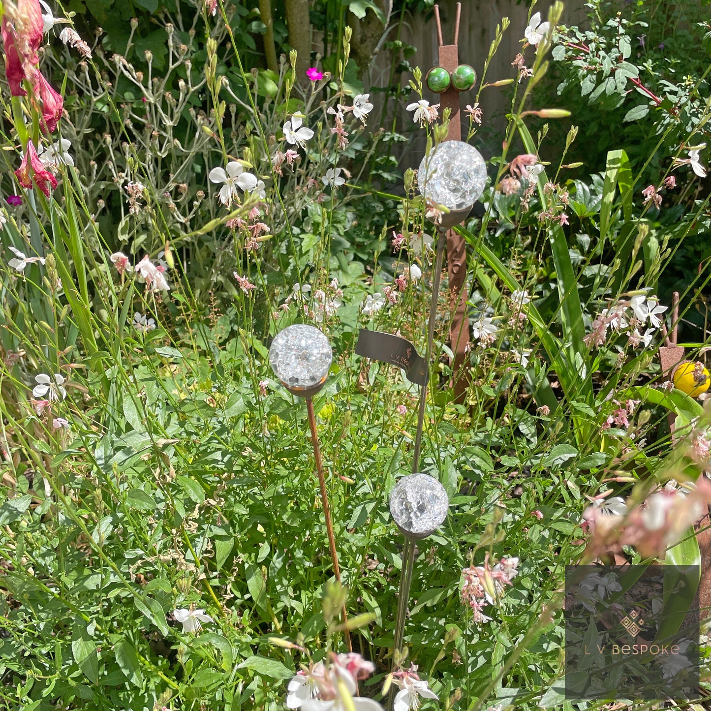 Cluster of 3 Glass/Marble Garden Feature available in a number of finishes and 2 heights