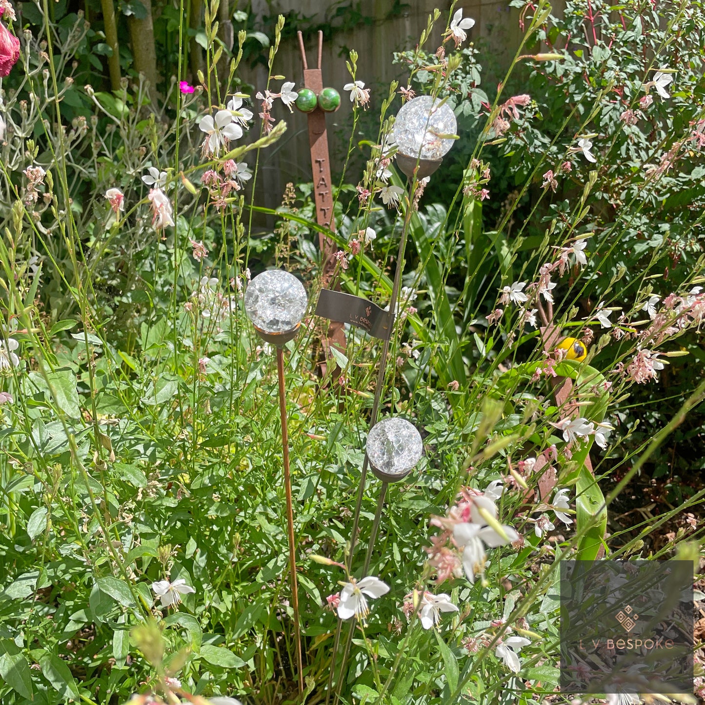 Cluster of 3 Glass/Marble Garden Feature available in a number of finishes and 2 heights