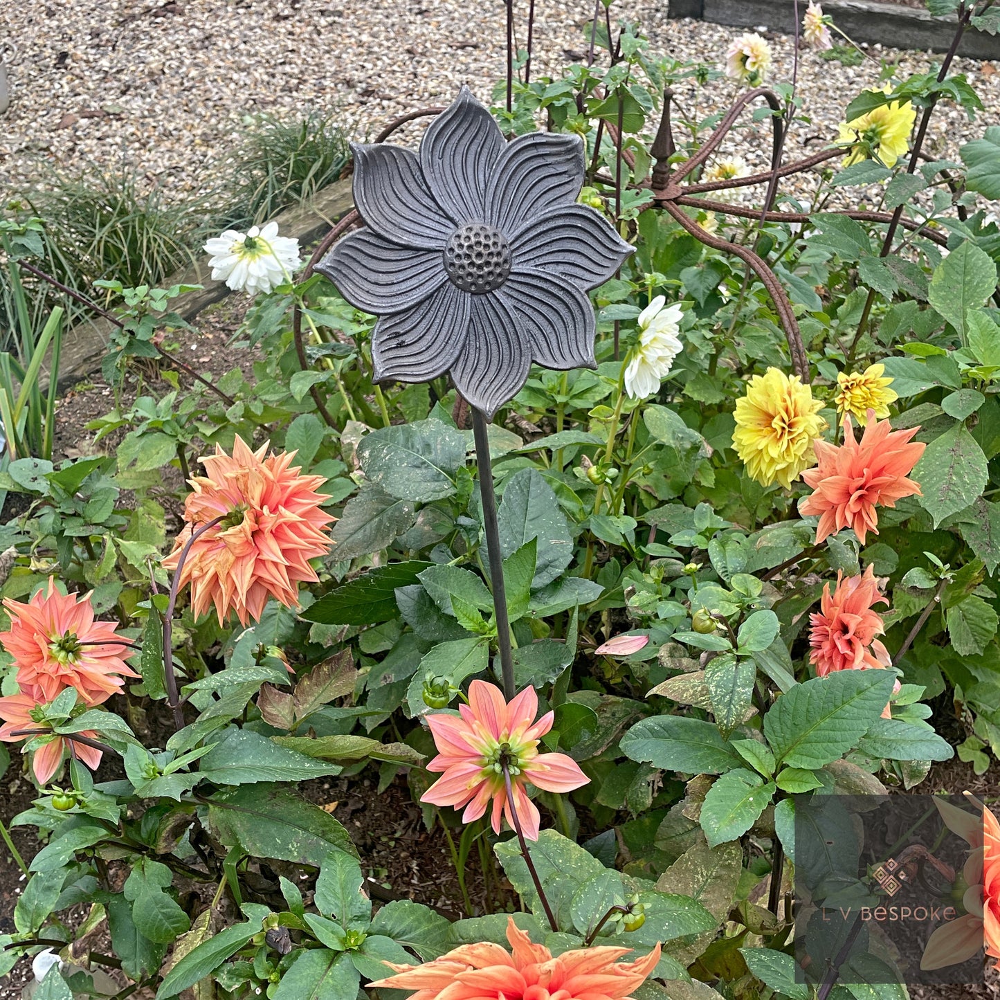 Mixed Floral Metal Garden Stakes, Short.