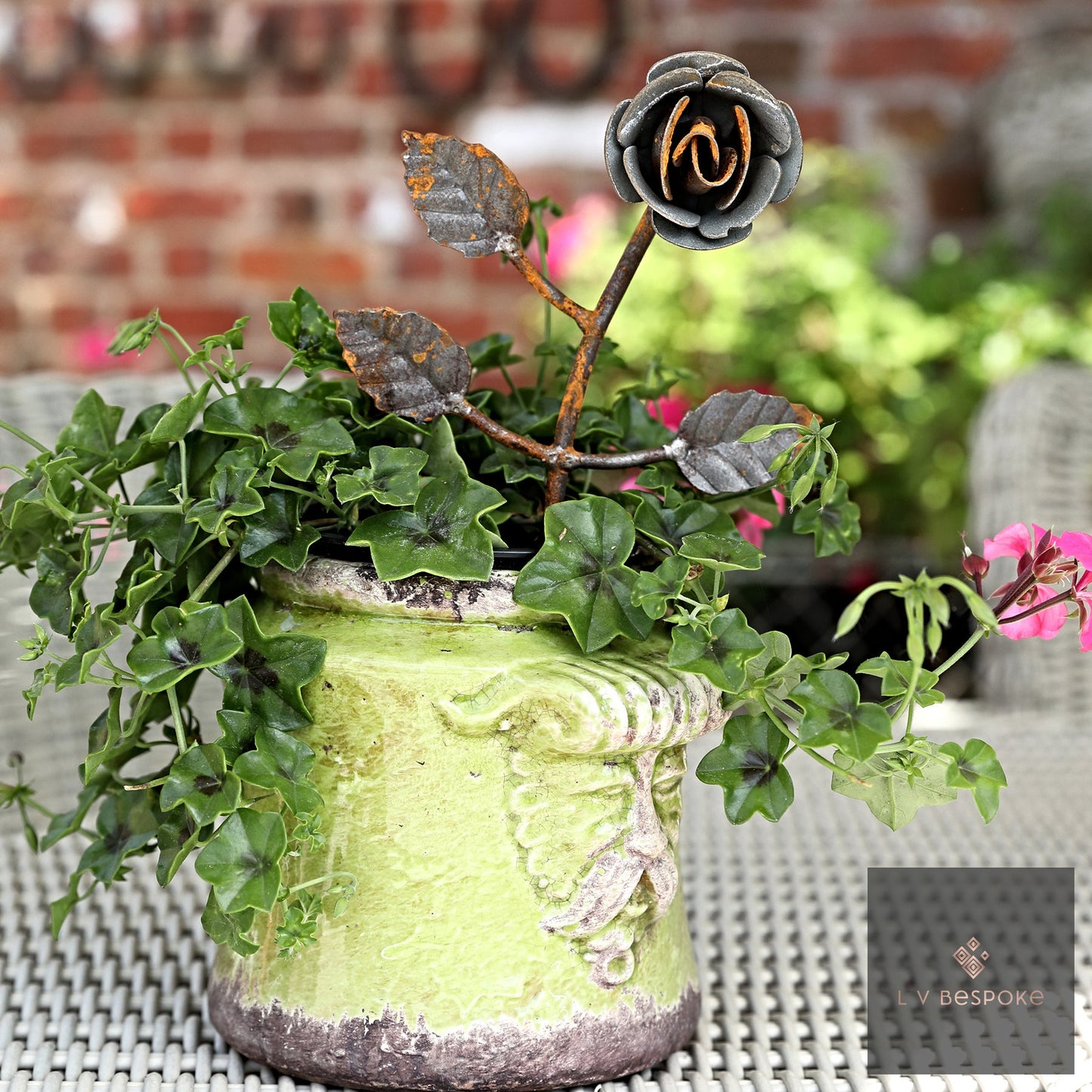 Mixed Floral Metal Garden Stakes, Short.