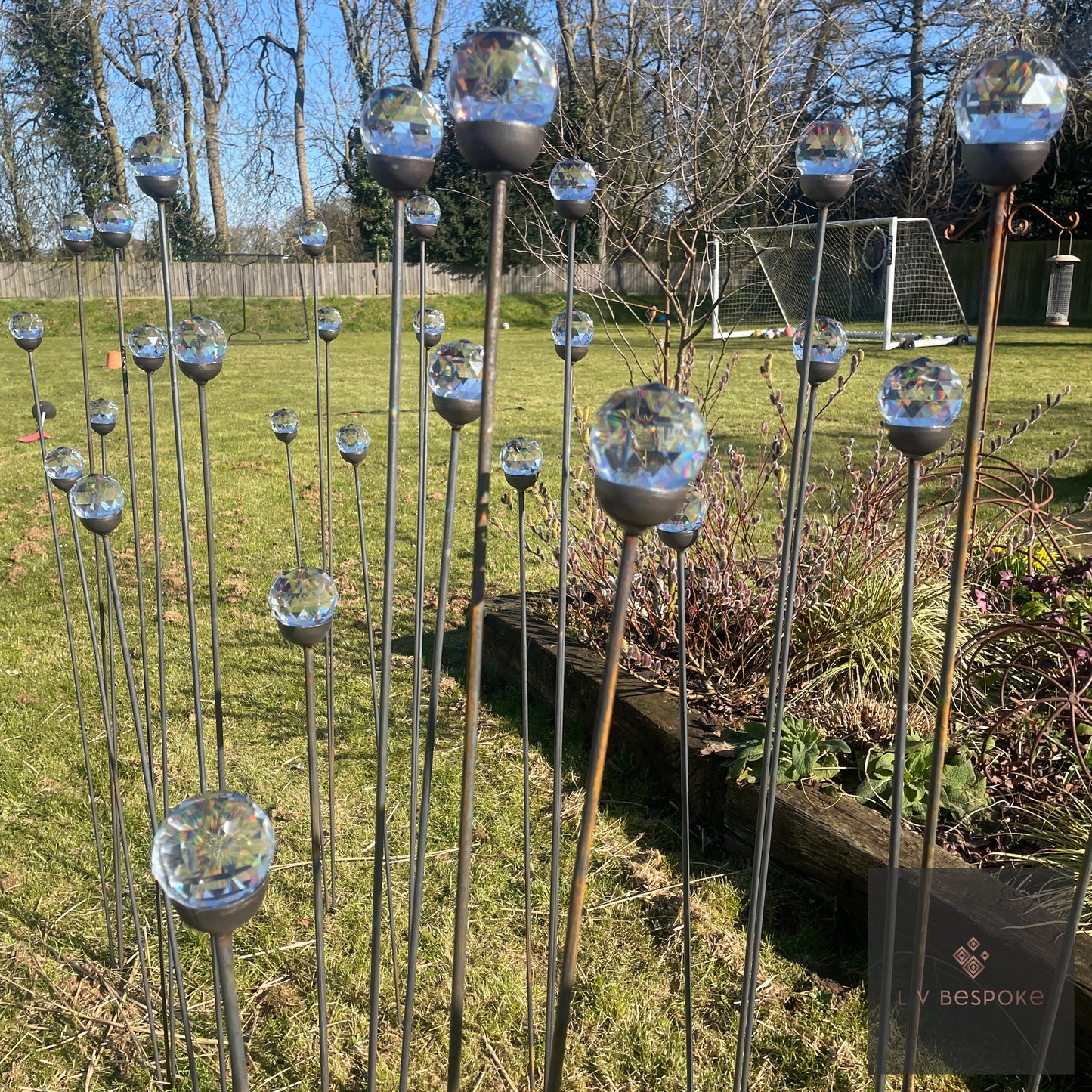 Cluster of 3 Glass/Marble Garden Feature available in a number of finishes and 2 heights