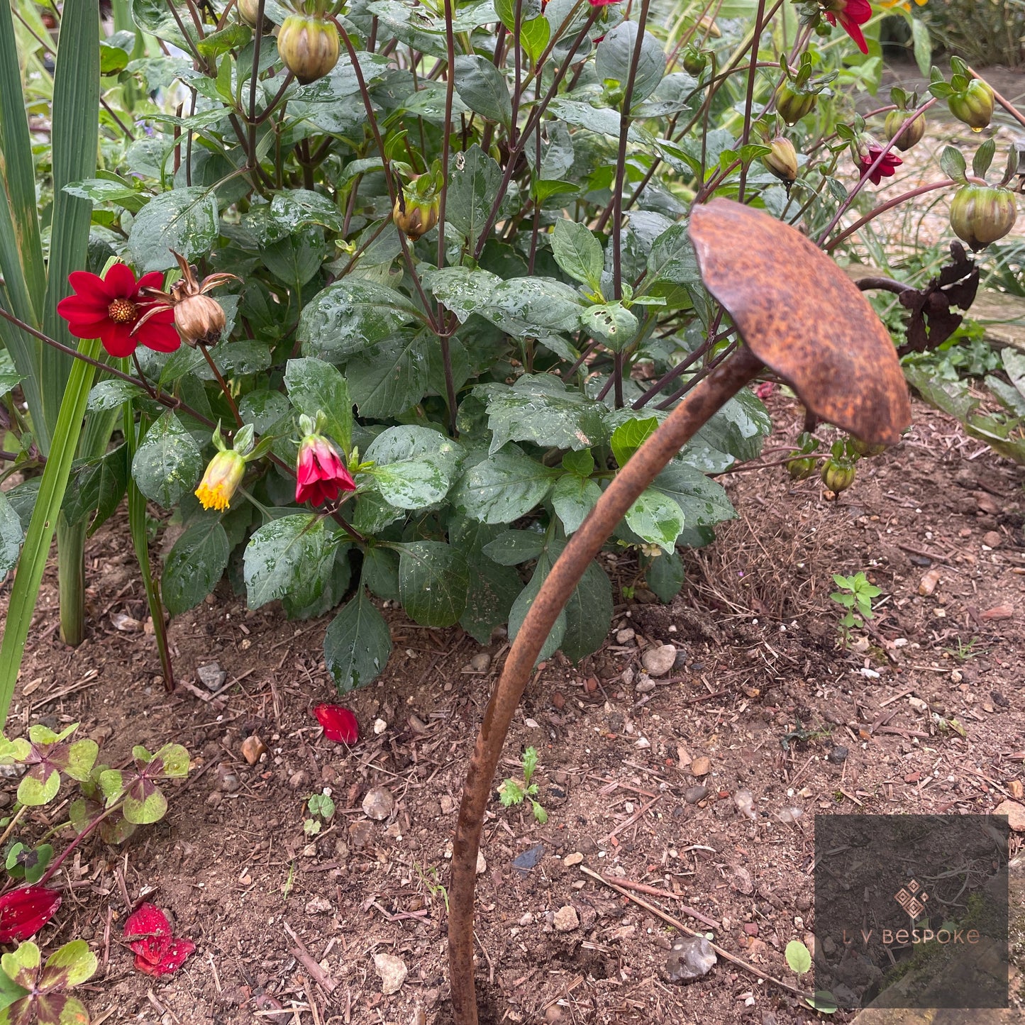 Mixed Floral Metal Garden Stakes, Short.