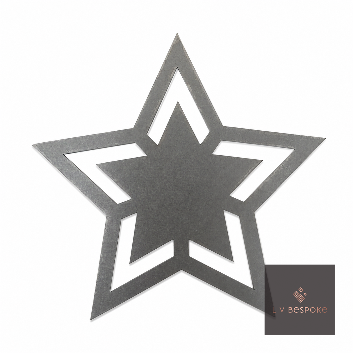 Raw steel plant stake topped with a steel Star silhouette