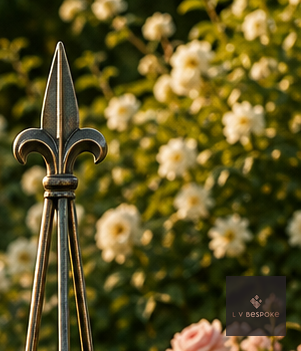Steel Garden Obelisk, Fleur-de-lis finial