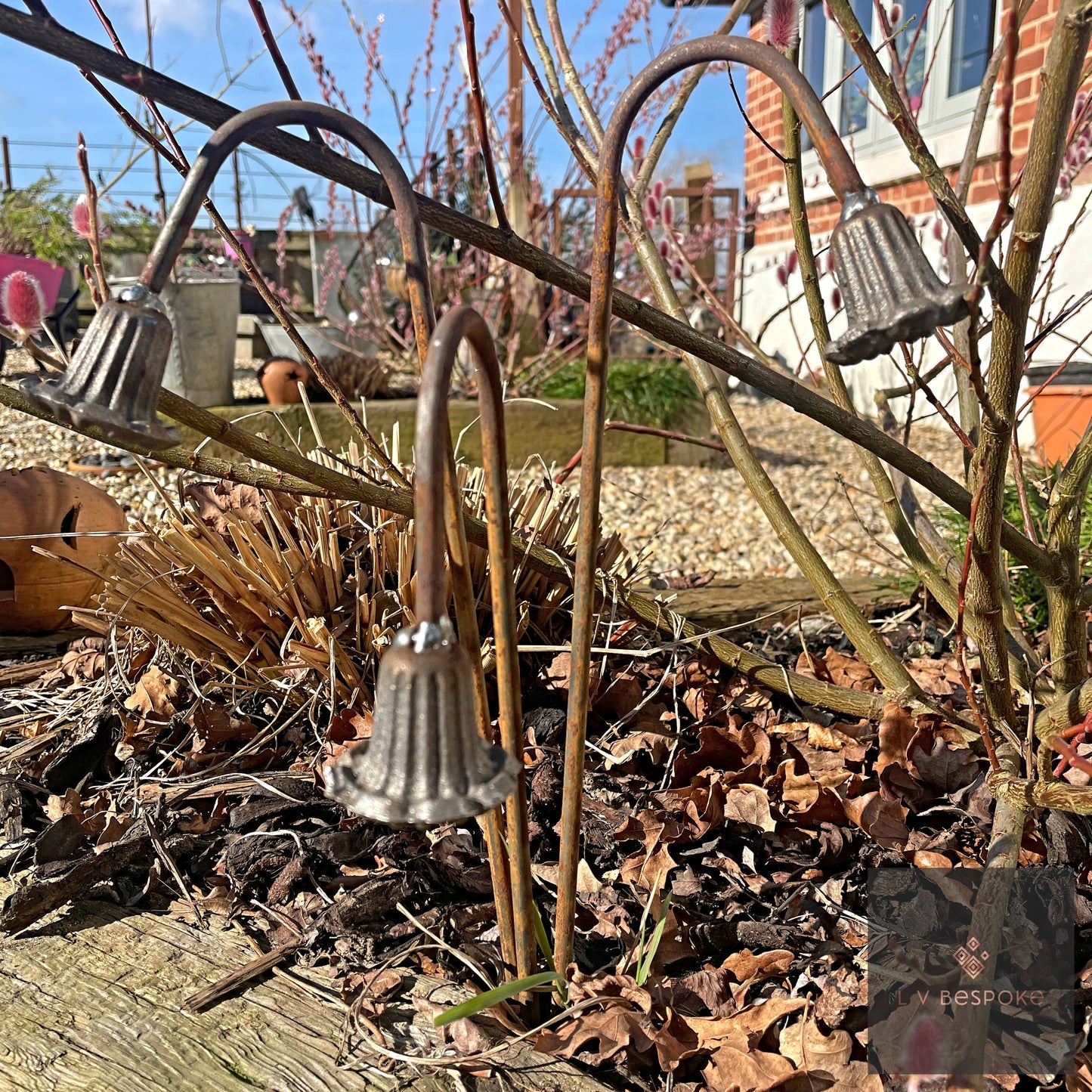 Mixed Floral Metal Garden Stakes, Short.