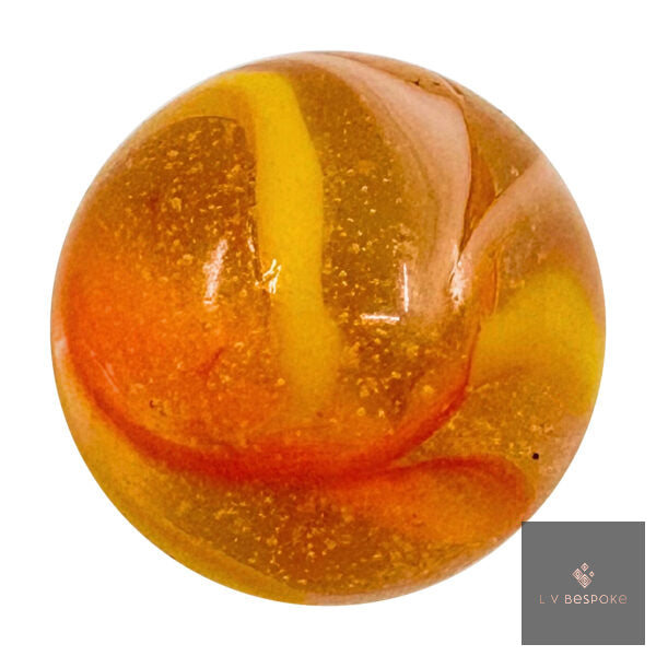 Marble with orange and yellow colors on a white background