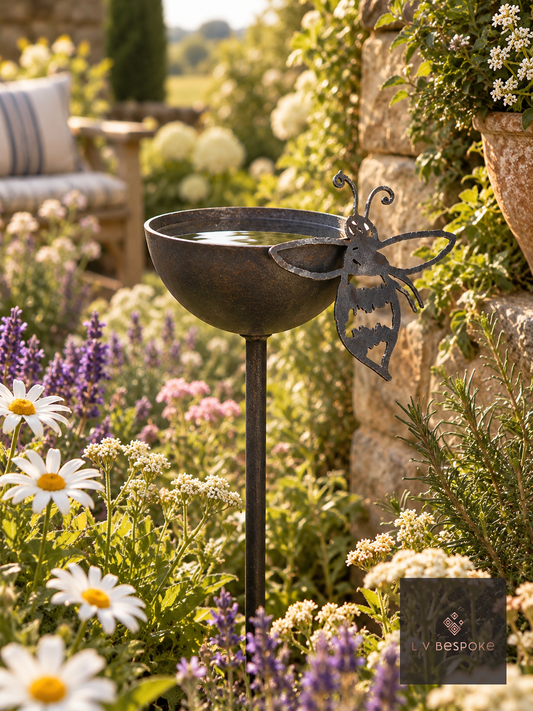 Close up of the cuppy bee drinker showing the National Garden Scheme bee illustration